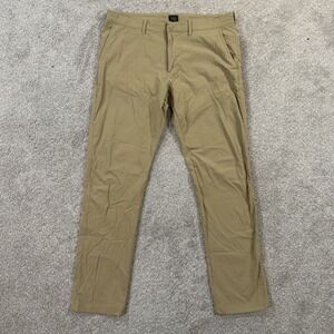 JCrew 484 Slim Fit Stretch Chino Tech Pants 36X32 Solid Khaki Casual Commuter